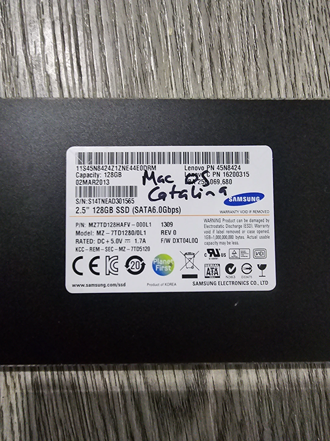 Samsung 128GB 2.5" SATA SSD