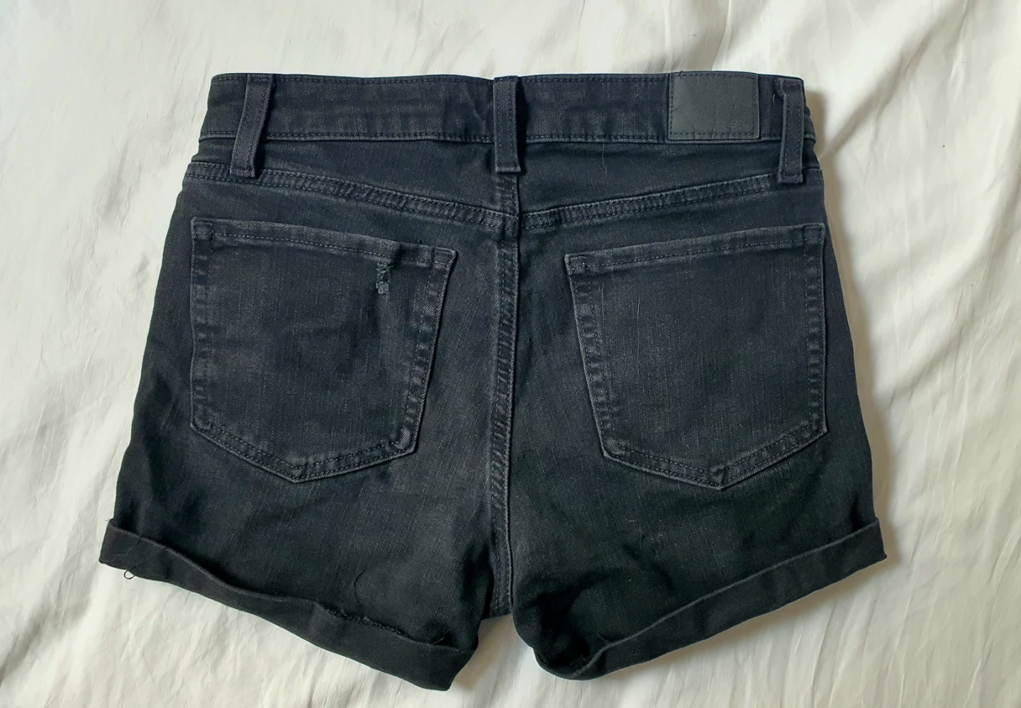 High-Rise Midi Jean Shorts - photo 2