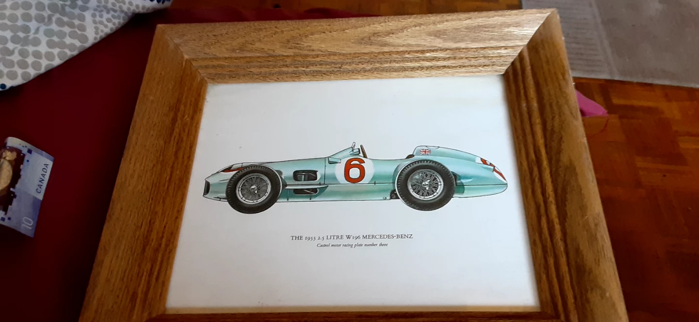 Framed Mercedes-Benz W196 Racing Car Print