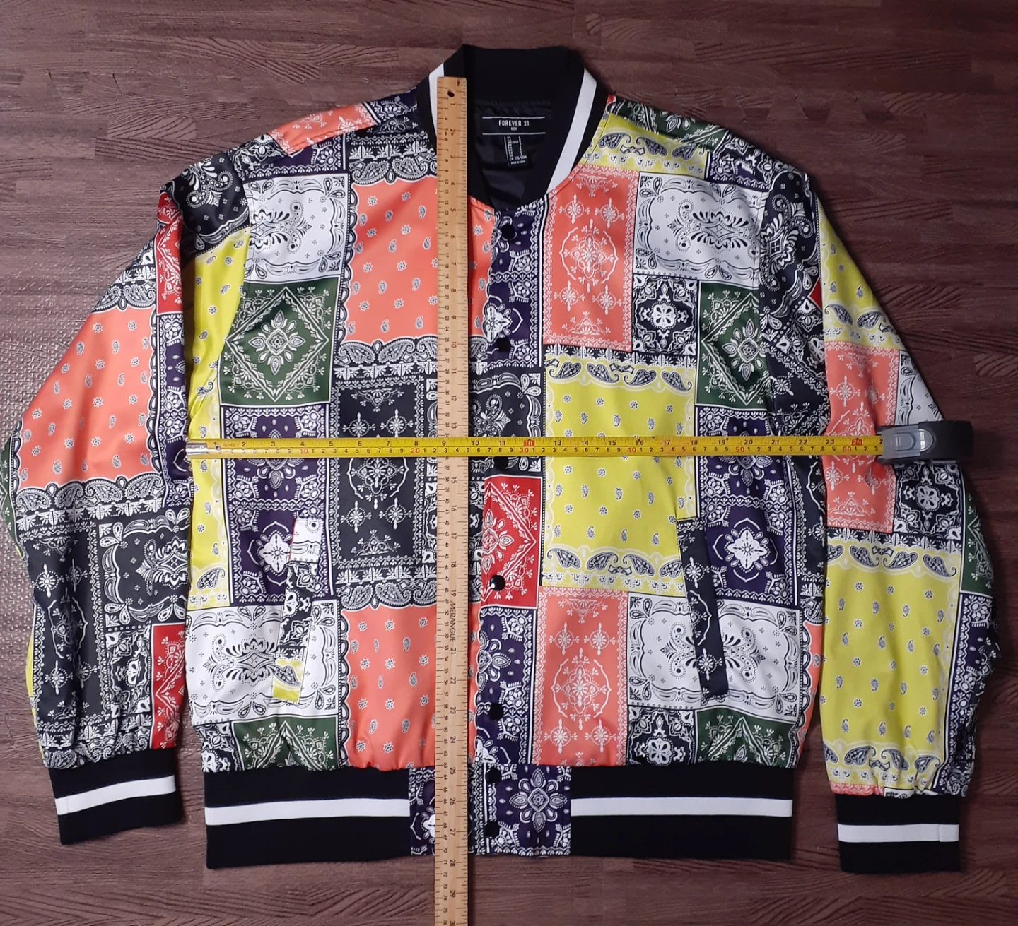 Forever 21 Men's Patchwork Bandana Bomber Jacket - NEW