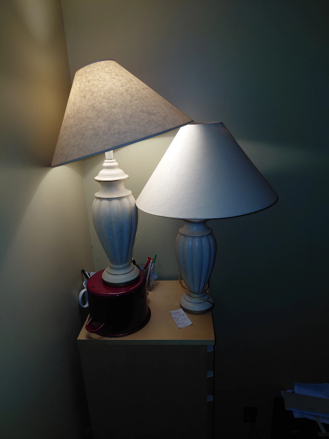 Set of Two Cream Table Lamps - photo 2