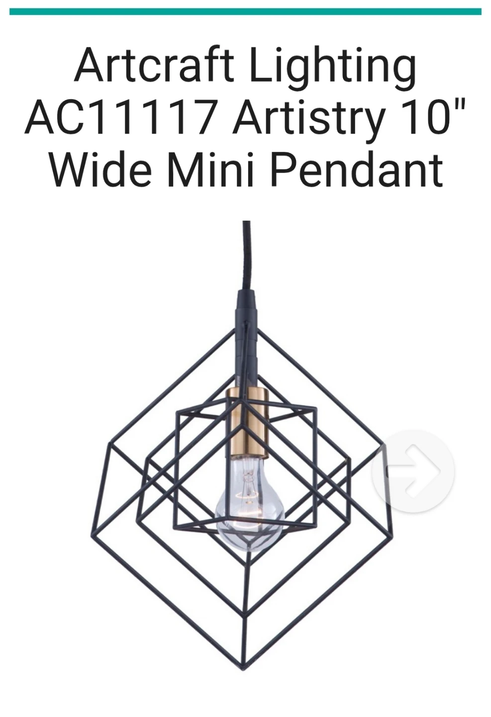 Artcraft Lighting Artistry 10-inch Mini Pendant