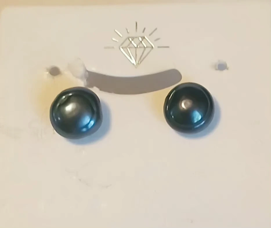 Dark Pearl Stud Earrings