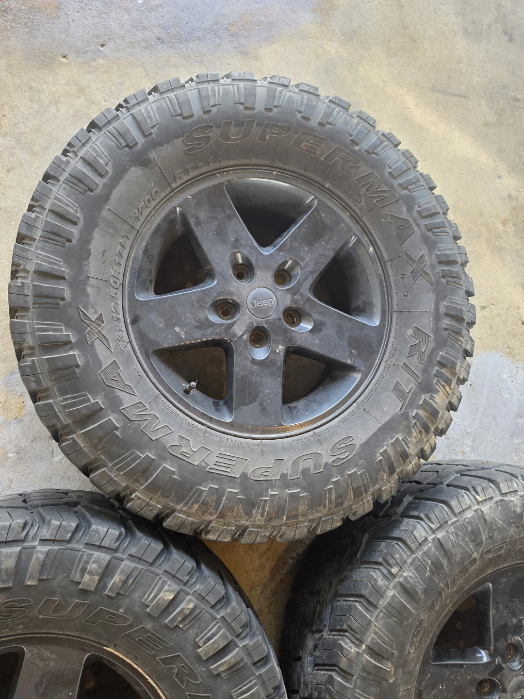 (5) 17 inch Jeep rims wheels 5x5 5x127 on 33x12.5R17 tires - photo 3