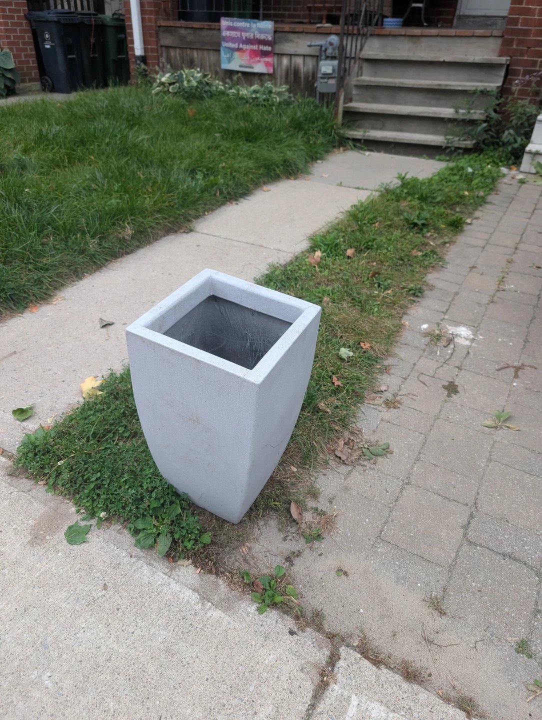 Large Grey Square Plant Pot