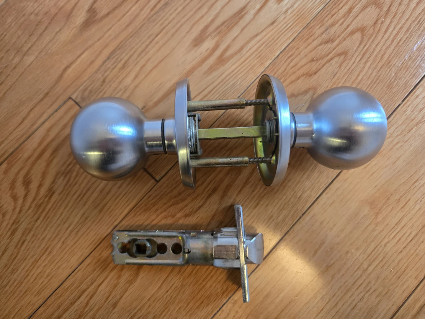 TWO Stainless Steel Doorknob Sets with Latch