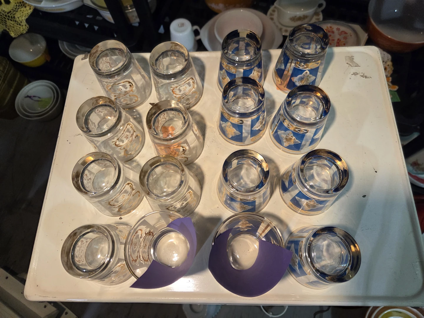 Vintage Decorated Drinking Glasses - Set of 16 - photo 2