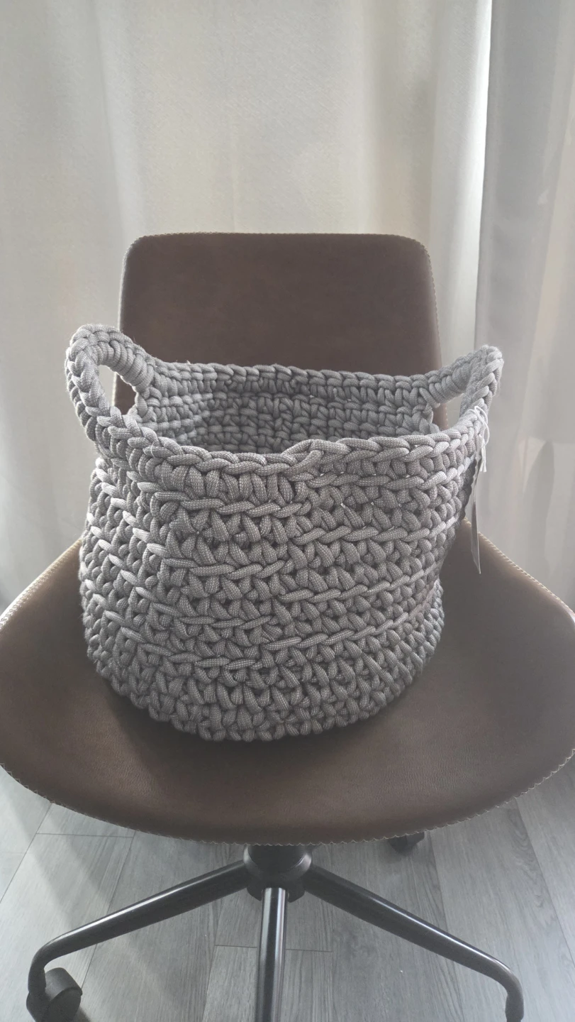 Grey woven storage basket
