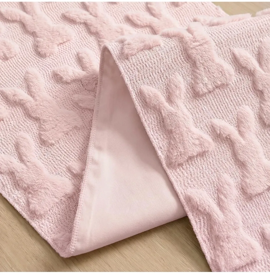 Pink Bunny Easter Table Runner