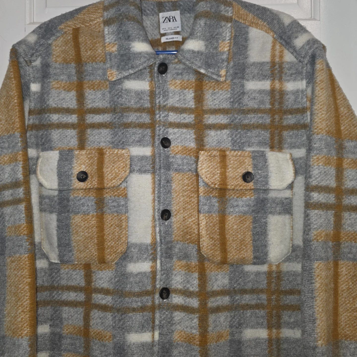 Zara Plaid Shirt Jacket Size L - photo 4
