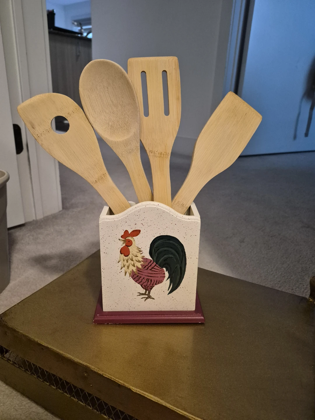 Bamboo Kitchen Utensil Set with Rooster Holder - photo 4