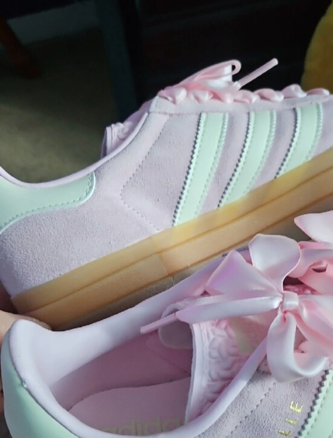 Adidas Pink Suede Platform Sneakers with Ribbon Laces - photo 4