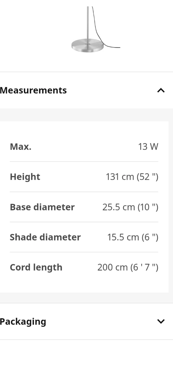 IKEA LERSTA Floor Reading Lamp - photo 3