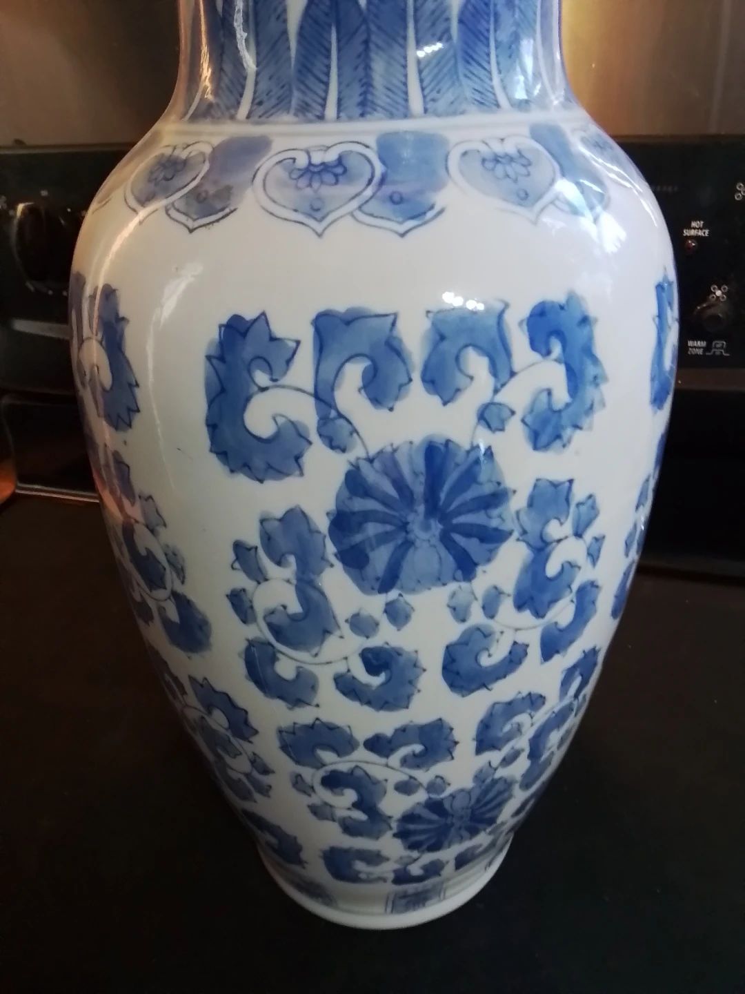 16” Chinese Blue & White Porcelain Vase Hand Painted - photo 2