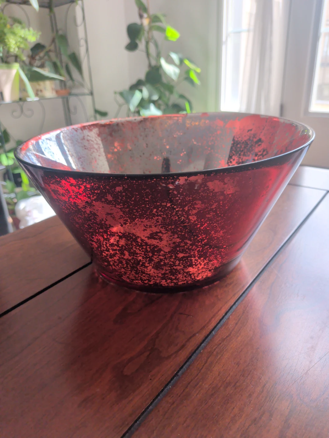 Red Mercury Glass Decorative Bowl