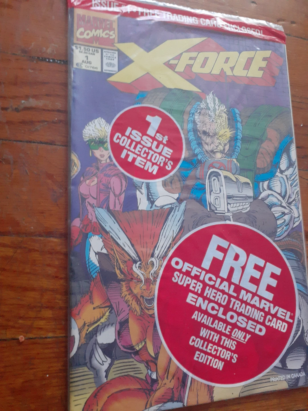 X-FORCE #1 (1991) SEALED POLYBAG – PRISTINE WITH DEADPOOL CARD - photo 4