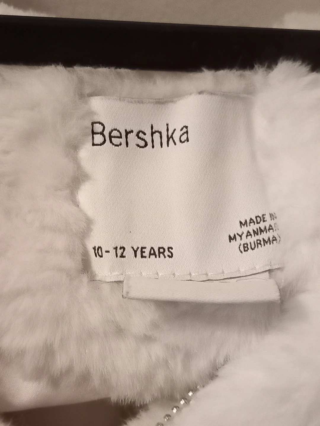 Bershka White Faux Fur Zip-Up Hoodie - 10-12 - photo 2