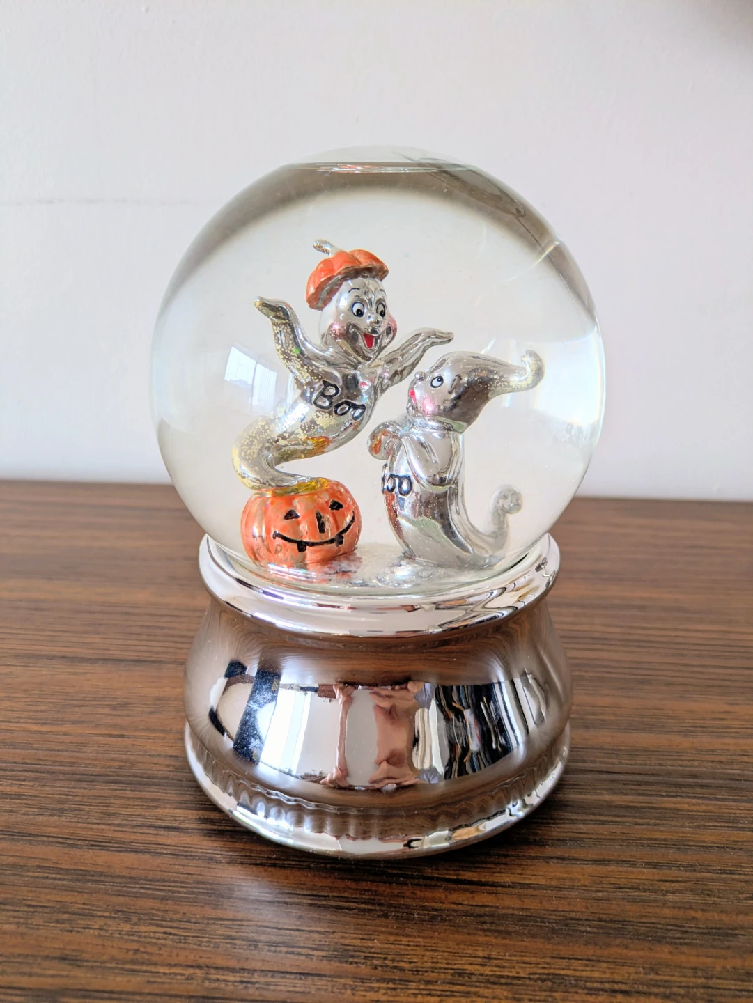 Halloween Ghost and Pumpkin Snow Globe - photo 2