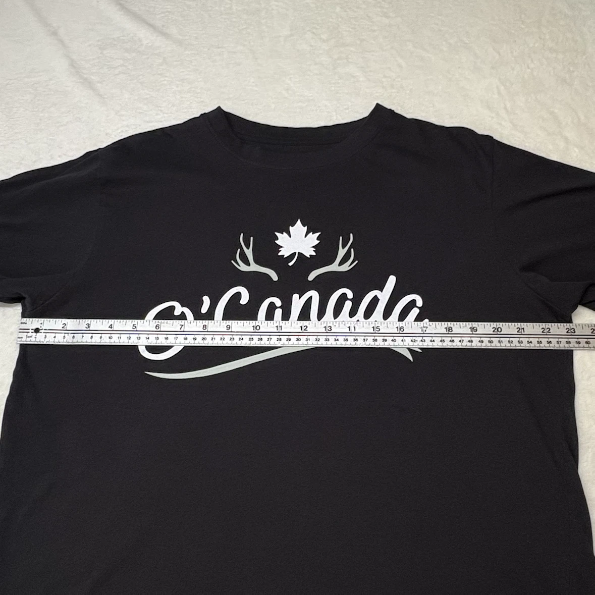 O Canada Maple Leaf Graphic Print Black Cotton T Shirt XL - photo 4
