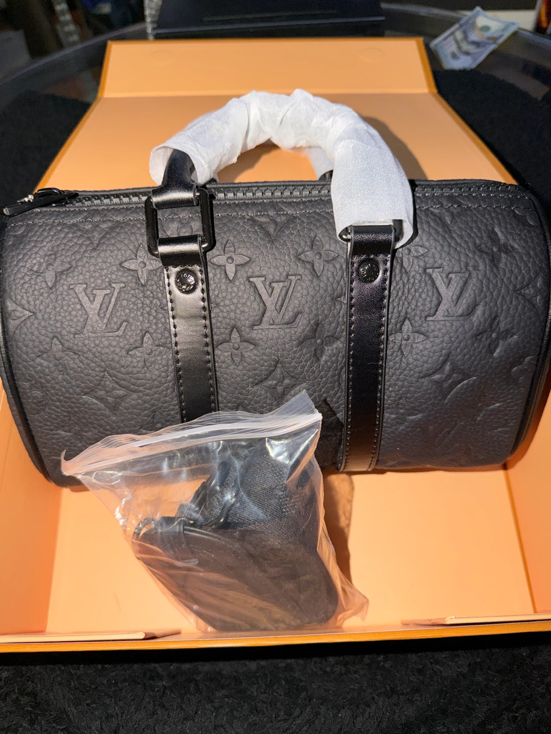 Louis Vuitton Black Monogram Leather Boston Bag