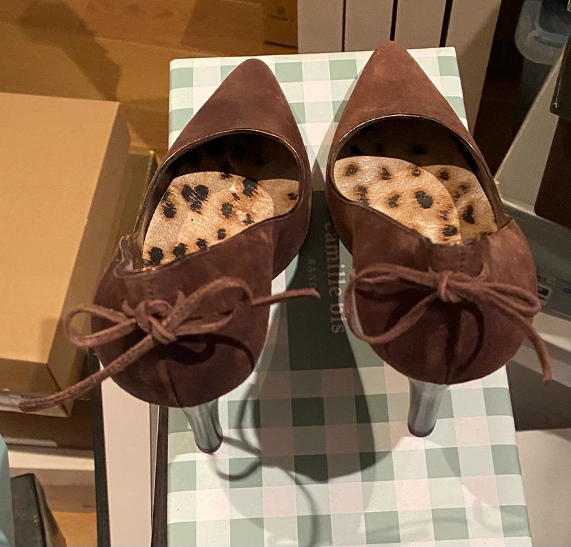 Roberto Cavalli Brown Suede Heels Size 36.5 - photo 2