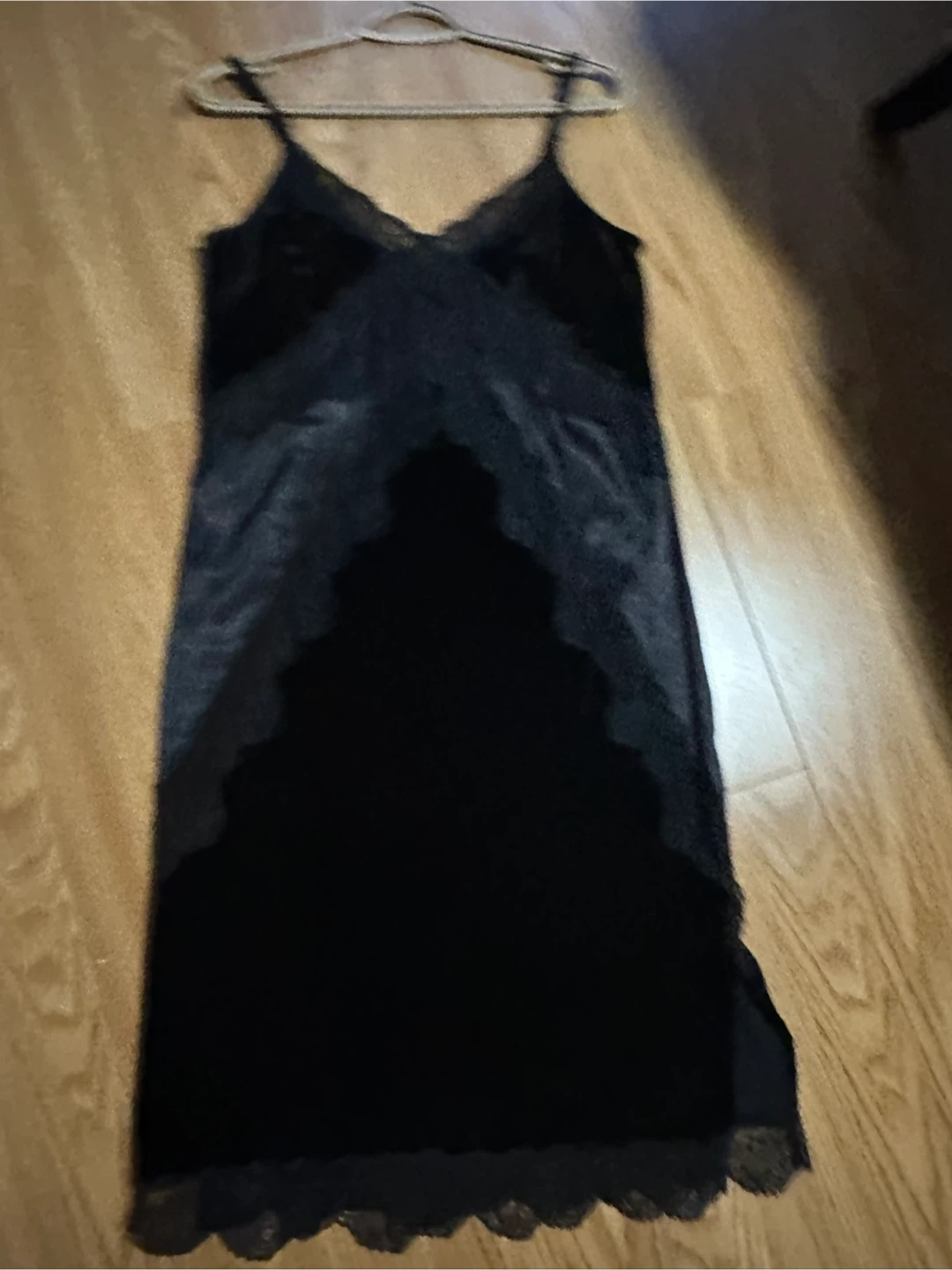 Black Velvet Lace Slip Dress - photo 2