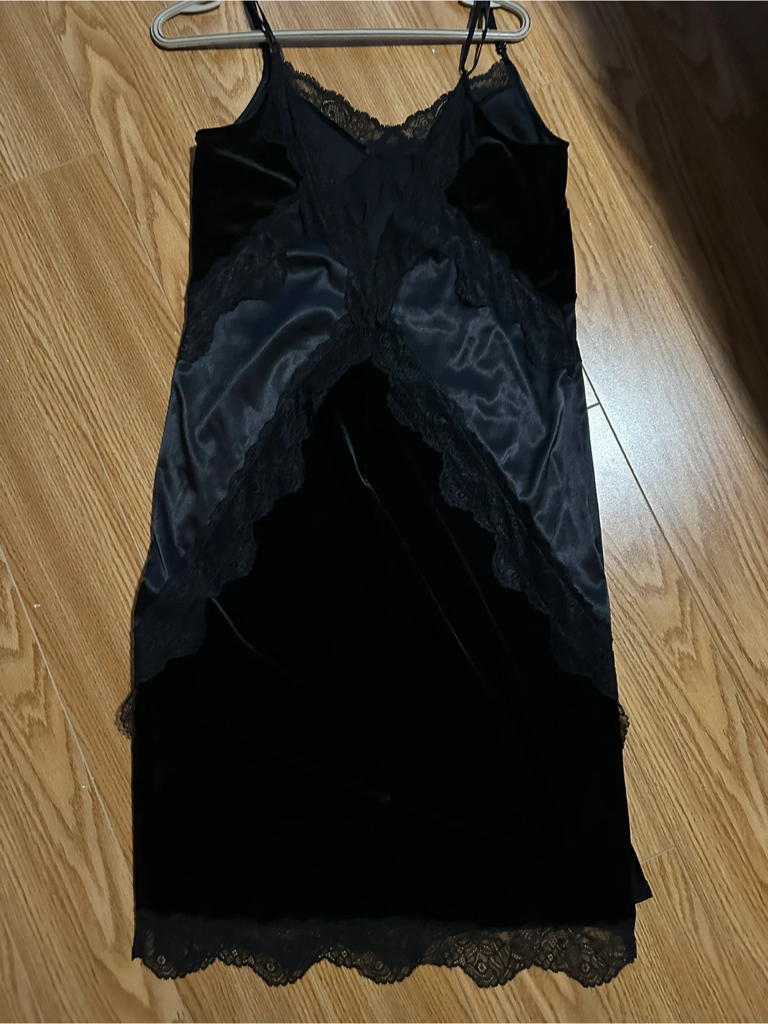 Black Velvet Lace Slip Dress - photo 3