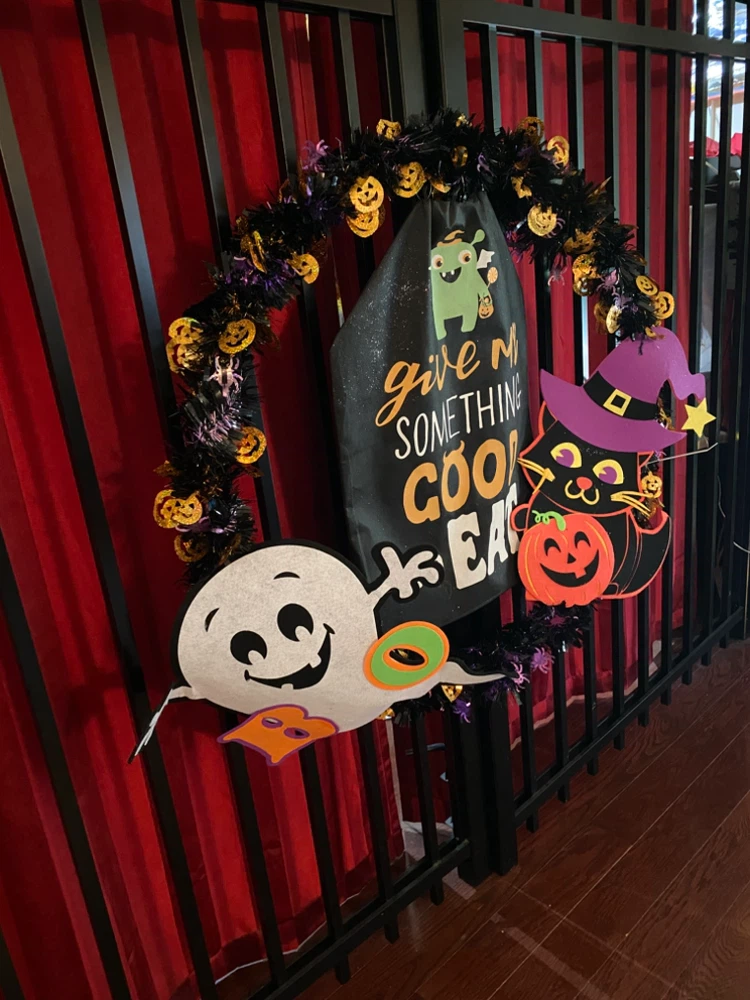 Giant Halloween Wreath with Ghost, Black Cat, and Pumpkin - photo 4