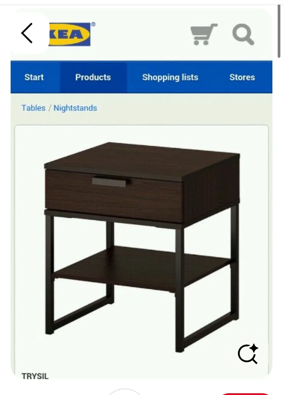 IKEA Trysil Nightstand ( parking available for pickup)
