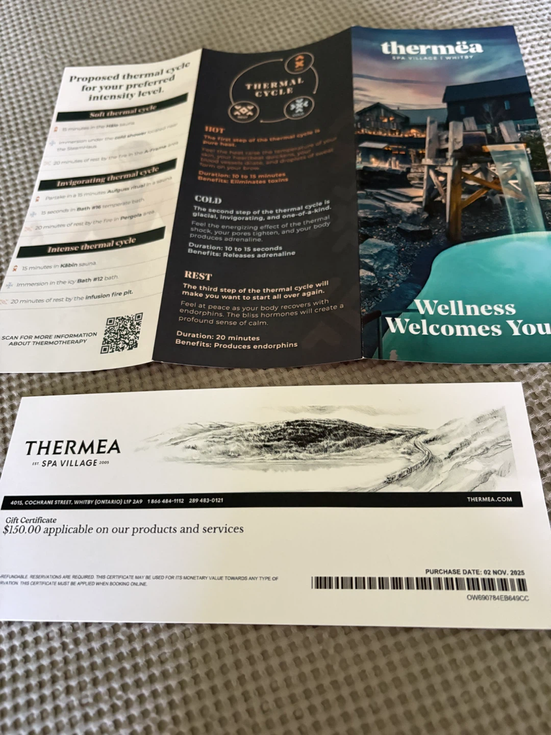 Thermea Spa Village $150.00 Gift Certificate