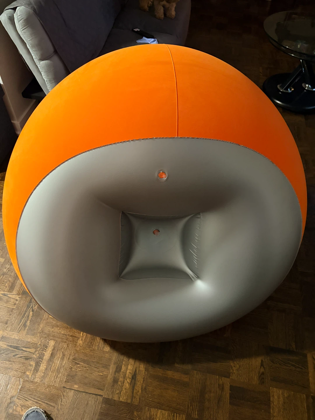 Orange Inflatable Beanbag Chair - photo 2