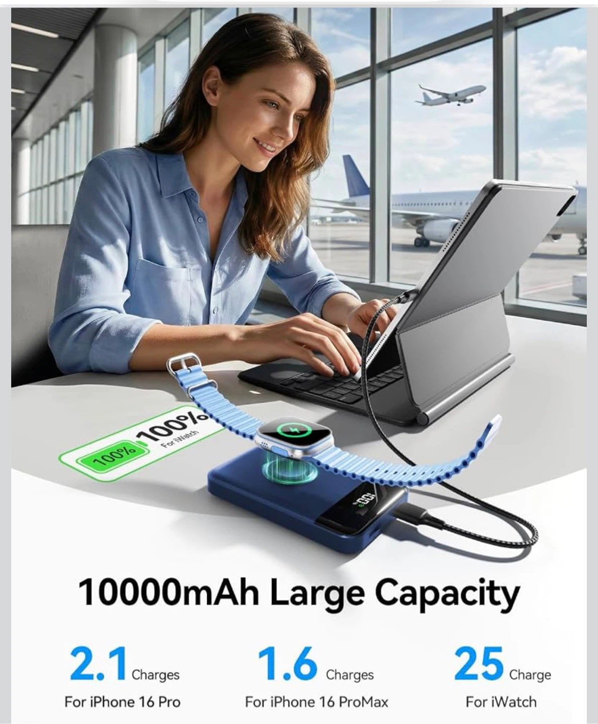 10000mAh Magnetic Wireless Power Bank - photo 5
