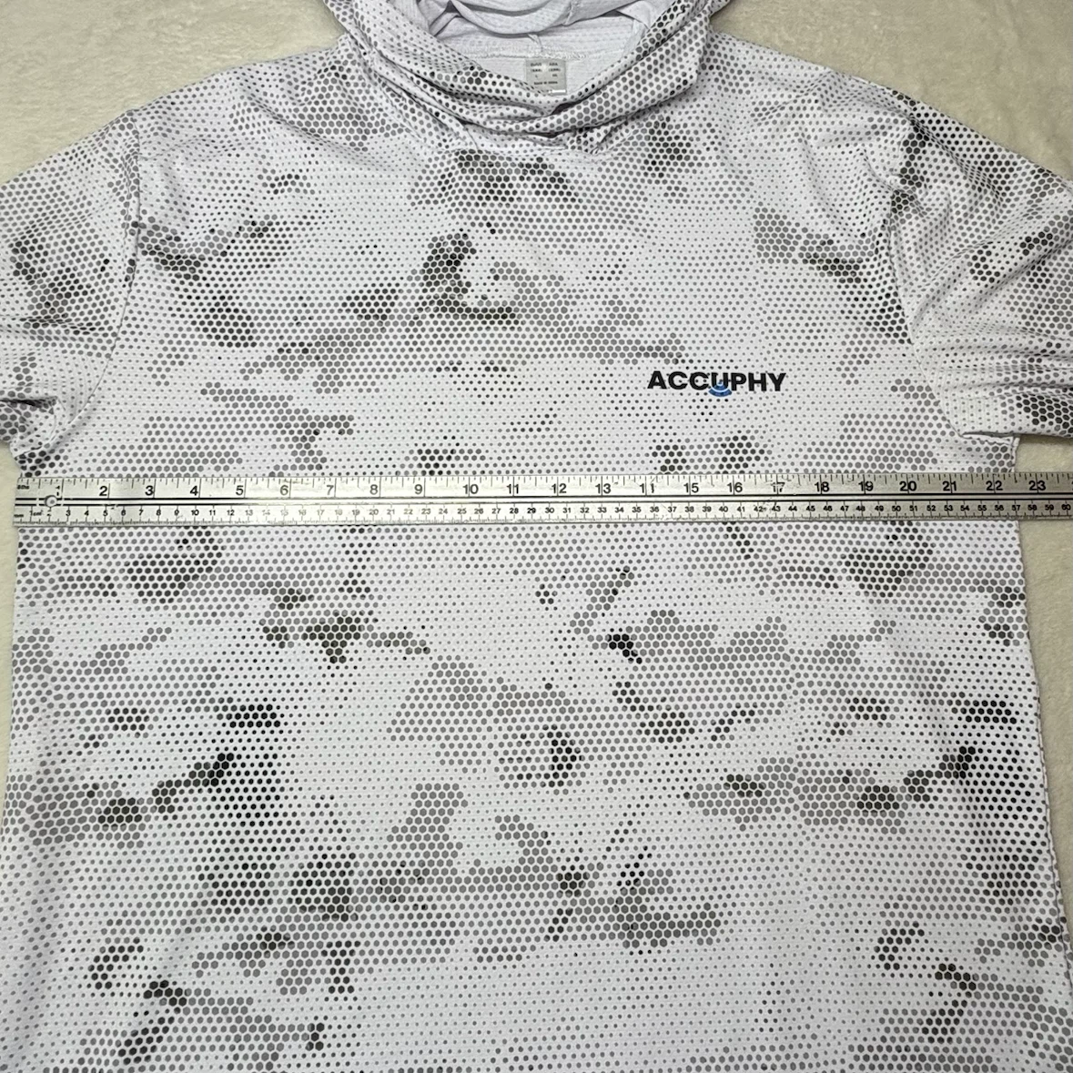 Accuphy Grey Camo Hooded Sun Shirt UV Protection Long Sleeve L - photo 3