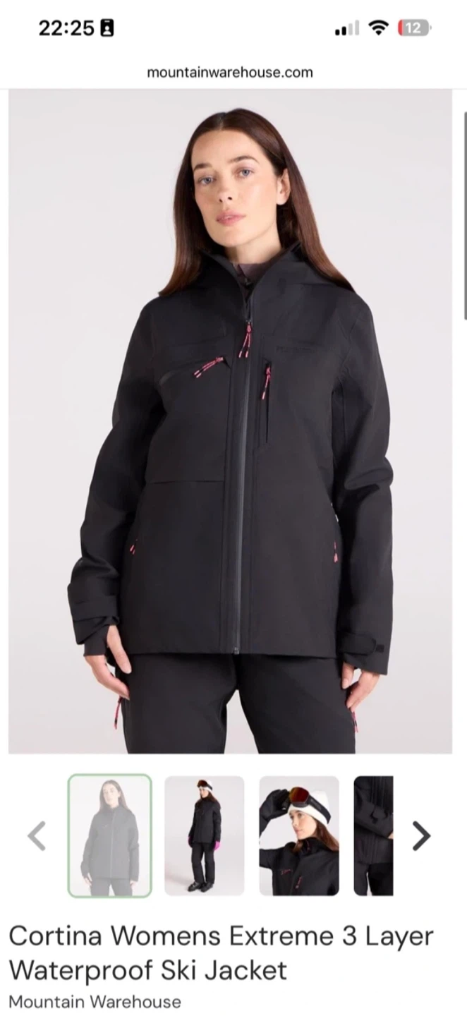 Cortina Womens Extreme 3 Layer Waterproof Ski Jacket