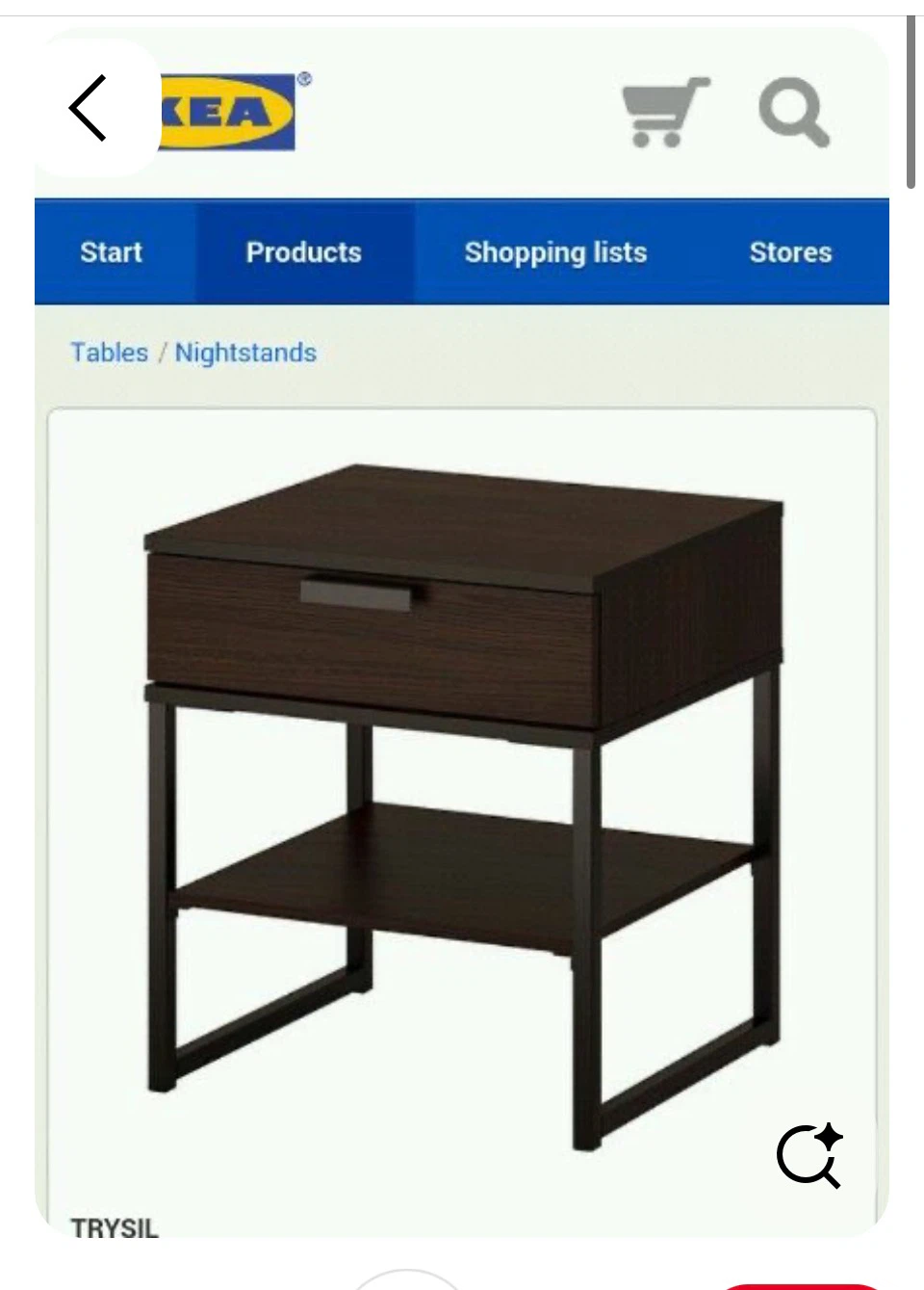 IKEA Trysil Nightstand Dark Brown - photo 2
