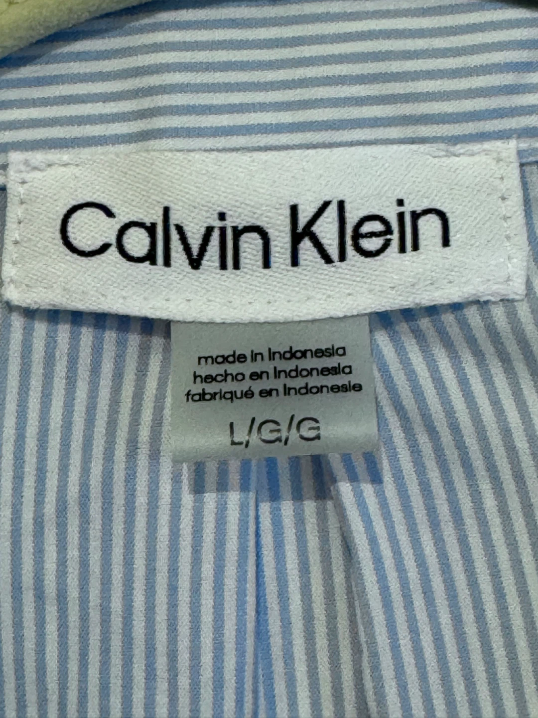 Calvin Klein Women’s Blue Pinstripe Button-Up Long Sleeve Shirt - photo 3