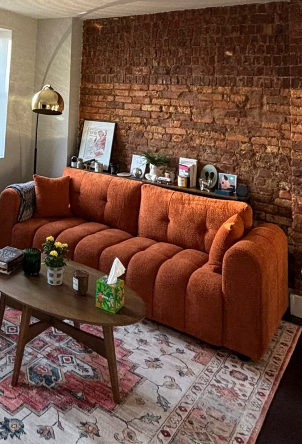 Orange Chenille Sofa