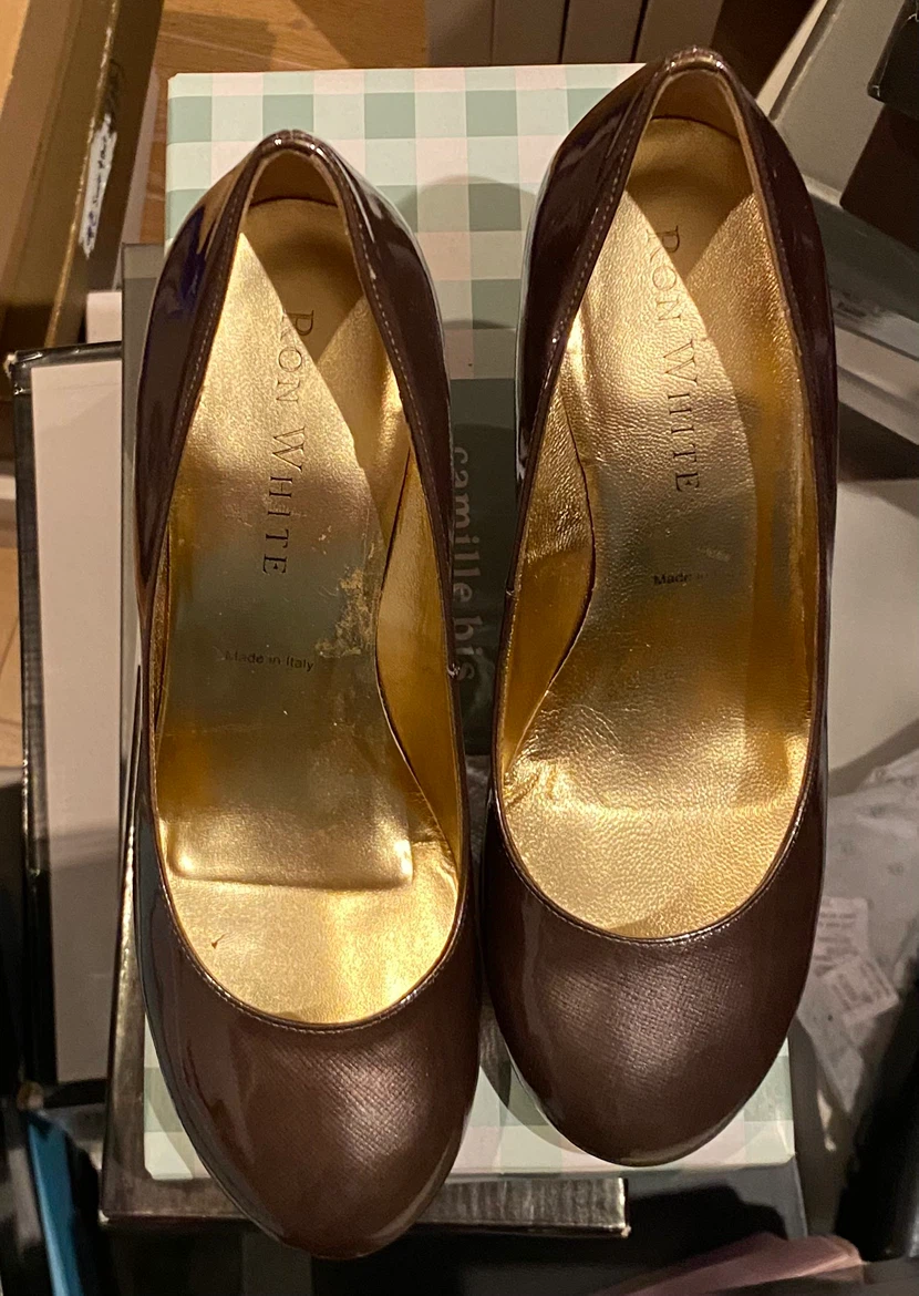 Ron White Brown Patent Leather Heels Size 37