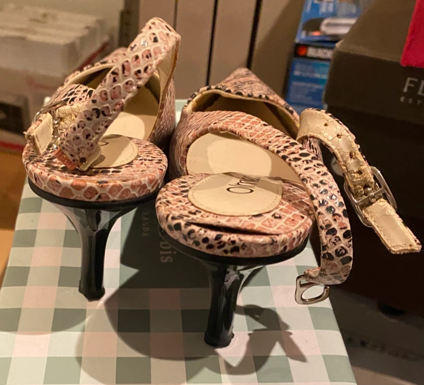 Olmec Snake Print Slingback Heels - photo 2
