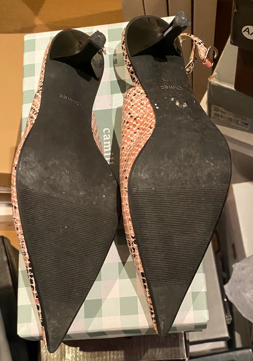 Olmec Snake Print Slingback Heels - photo 3