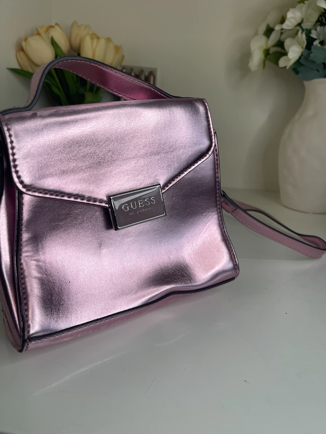 Guess Metallic Pink Crossbody Bag - photo 2