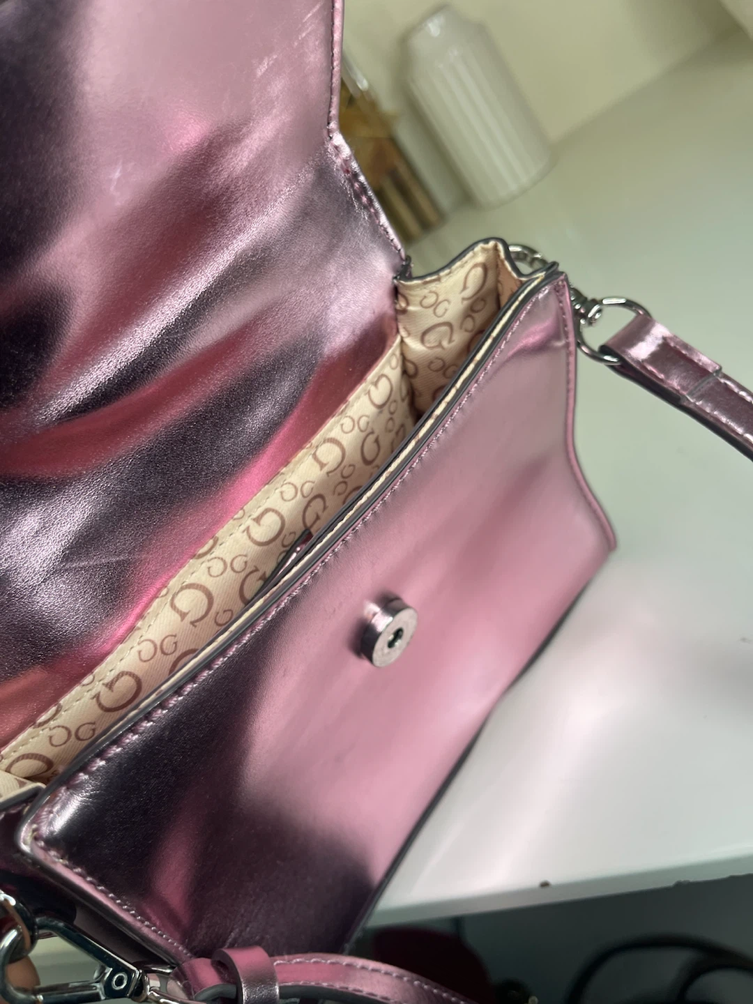 Guess Metallic Pink Crossbody Bag - photo 4