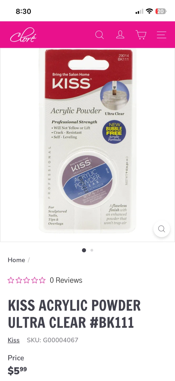 KISS Acrylic Powder Ultra Clear - photo 2