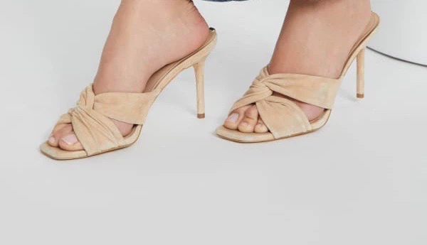 Guess Beige Suede Heeled Mules