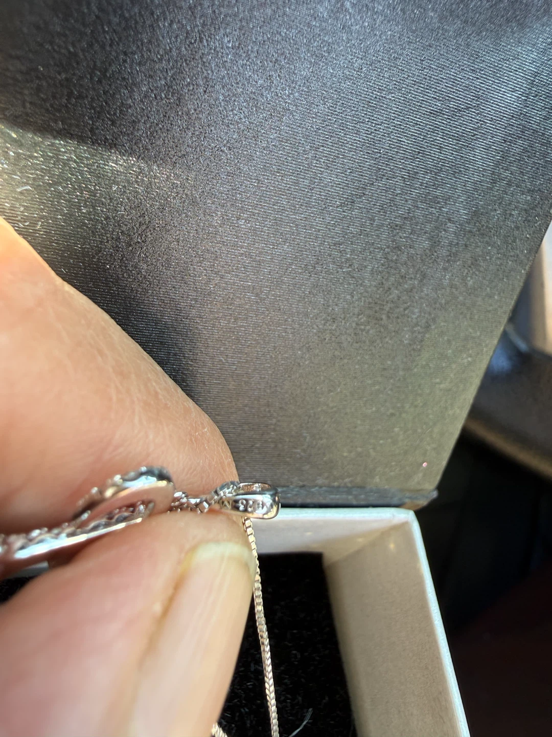 Silver 'P' Pendant Necklace with Crystals - photo 2
