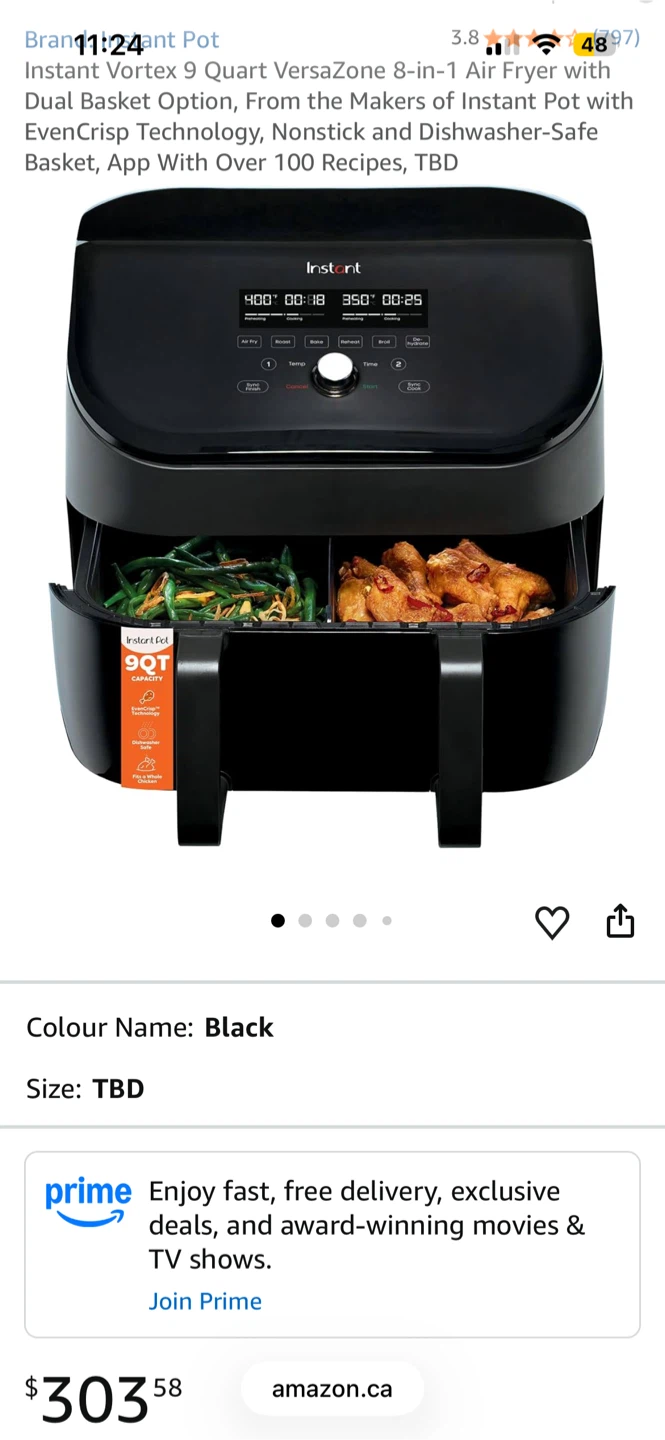 Instant Vortex Plus 9 Quart Dual Basket Air Fryer - photo 4