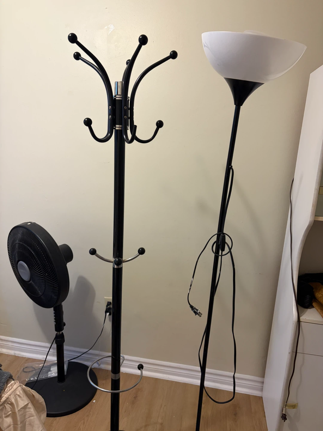 Coat Rack and Floor Lamp Set