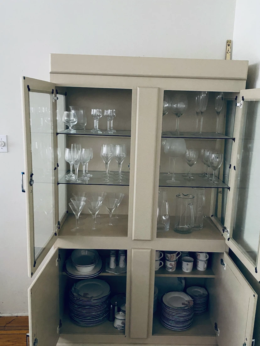 2 large chairs, China cabinet with lots of settings. - photo 3
