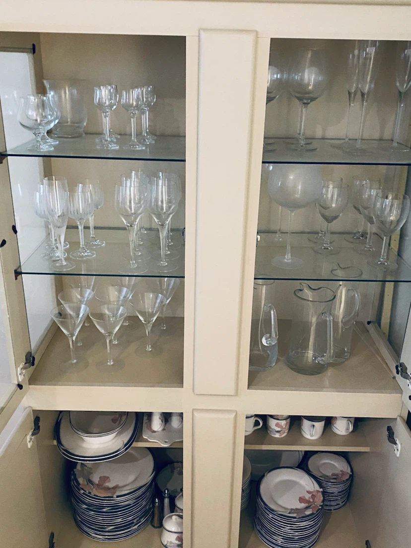 2 large chairs, China cabinet with lots of settings. - photo 4