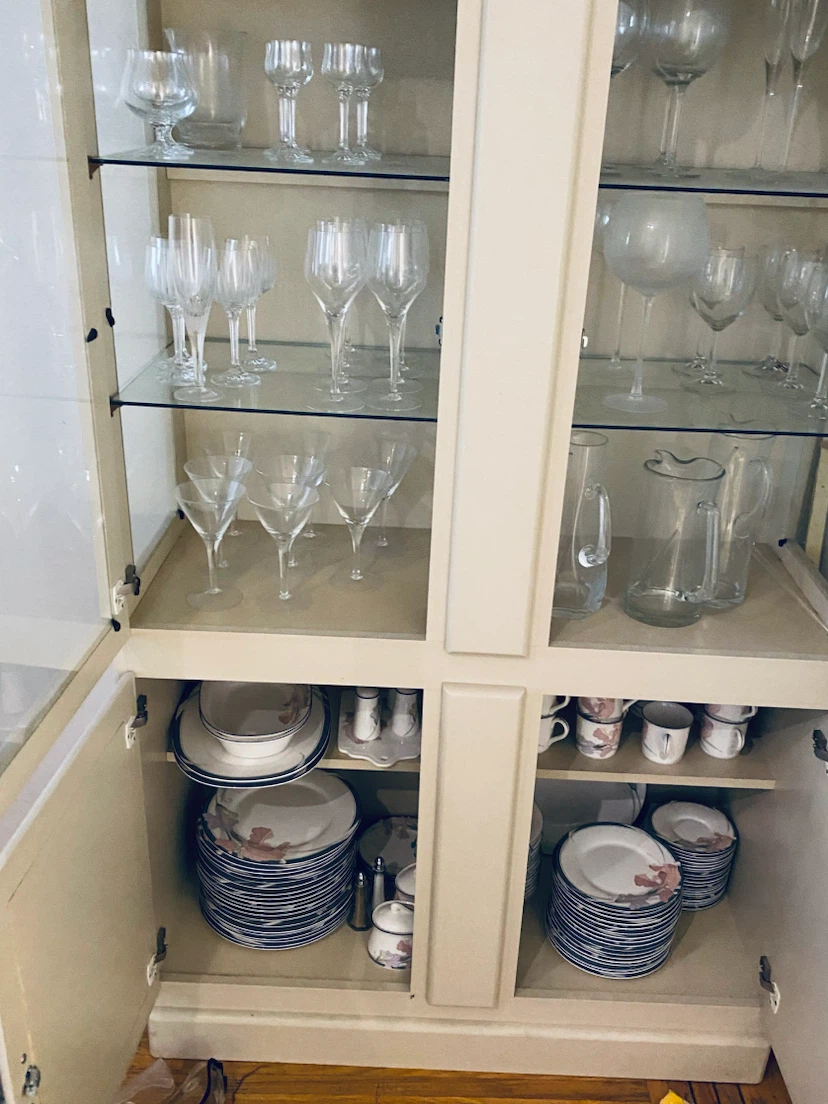 2 large chairs, China cabinet with lots of settings. - photo 5